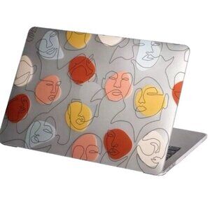 Macbook Air 13" Hard Shell Cover Modern Faces Art Design A2337,A2179,A1932 New